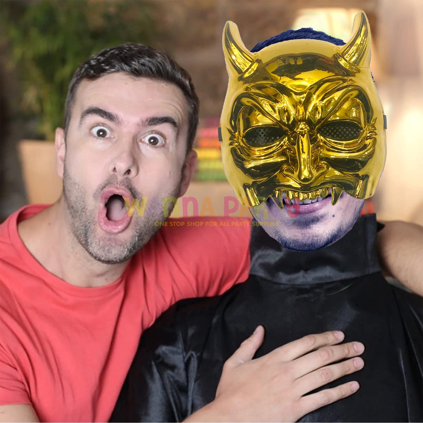 Broken Jaw Ghost Mask Golden with Horn