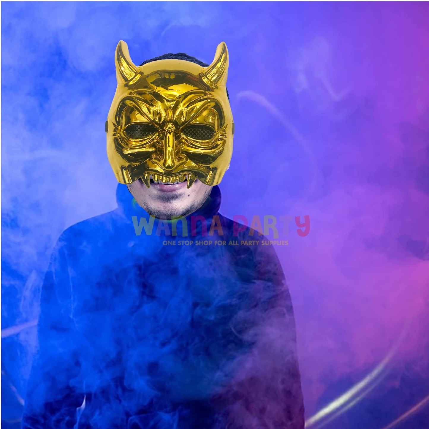 Broken Jaw Ghost Mask Golden with Horn