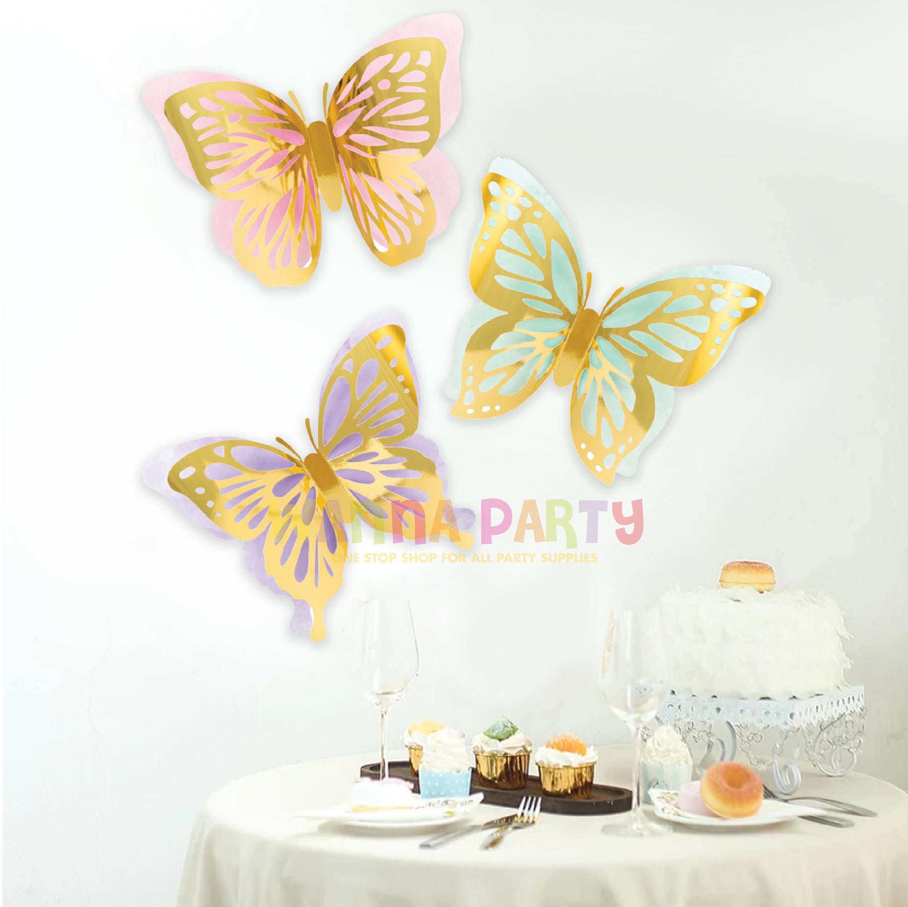 Butterfly Shimmering 3D Decoration Centerpiece - 3