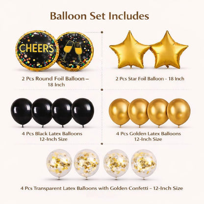 Cheers Balloon Set - Pack of 16