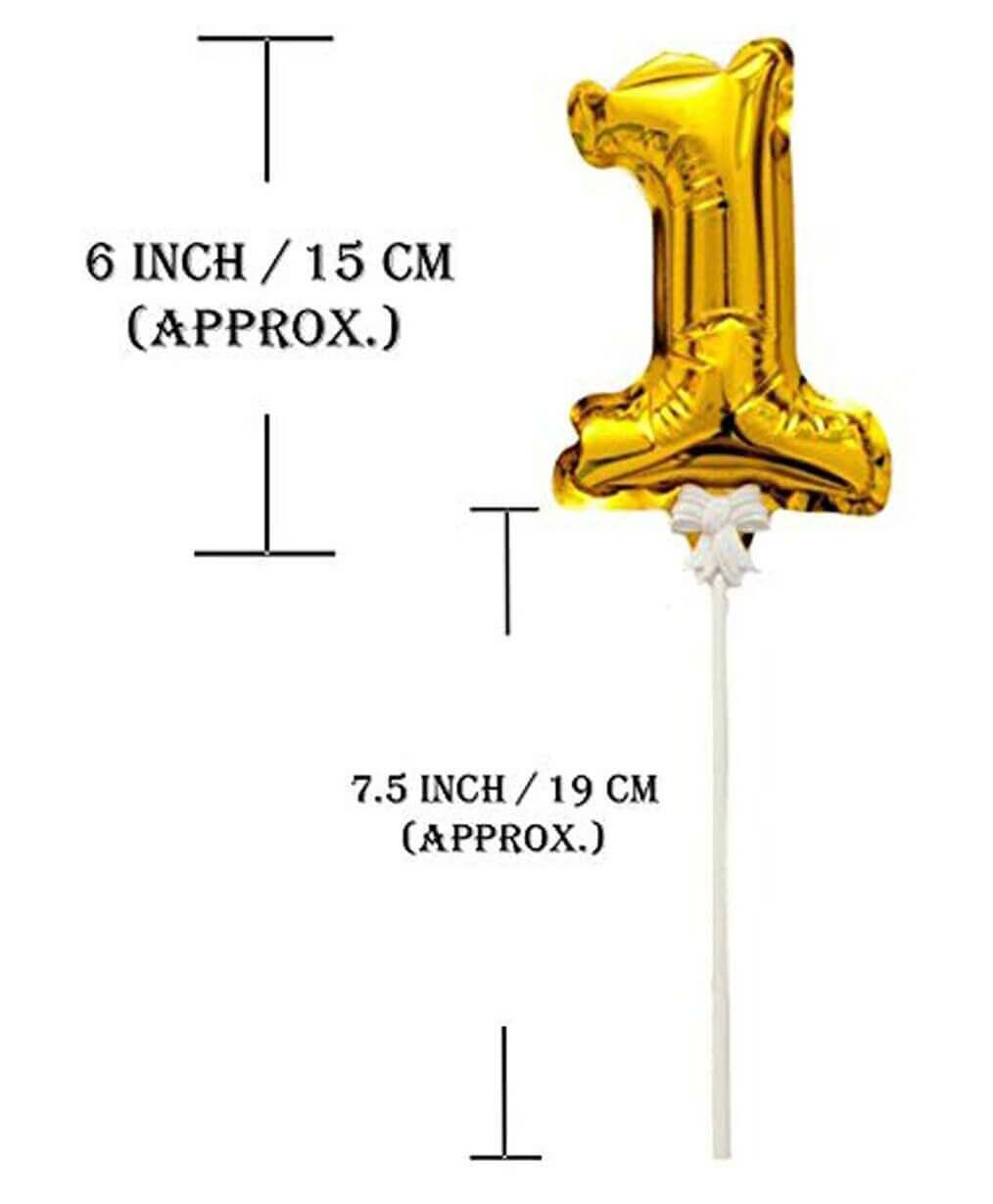 Numerical 1 Cake Topper Self Inflating Balloons 6"