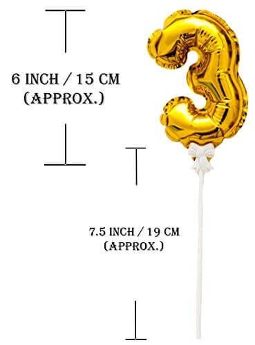 Numerical 3 Cake Topper Self Inflating Balloons 6