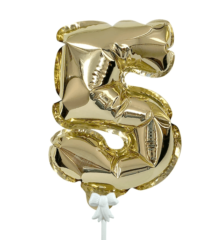 Numerical 5 Cake Topper Self Inflating Balloons 6"