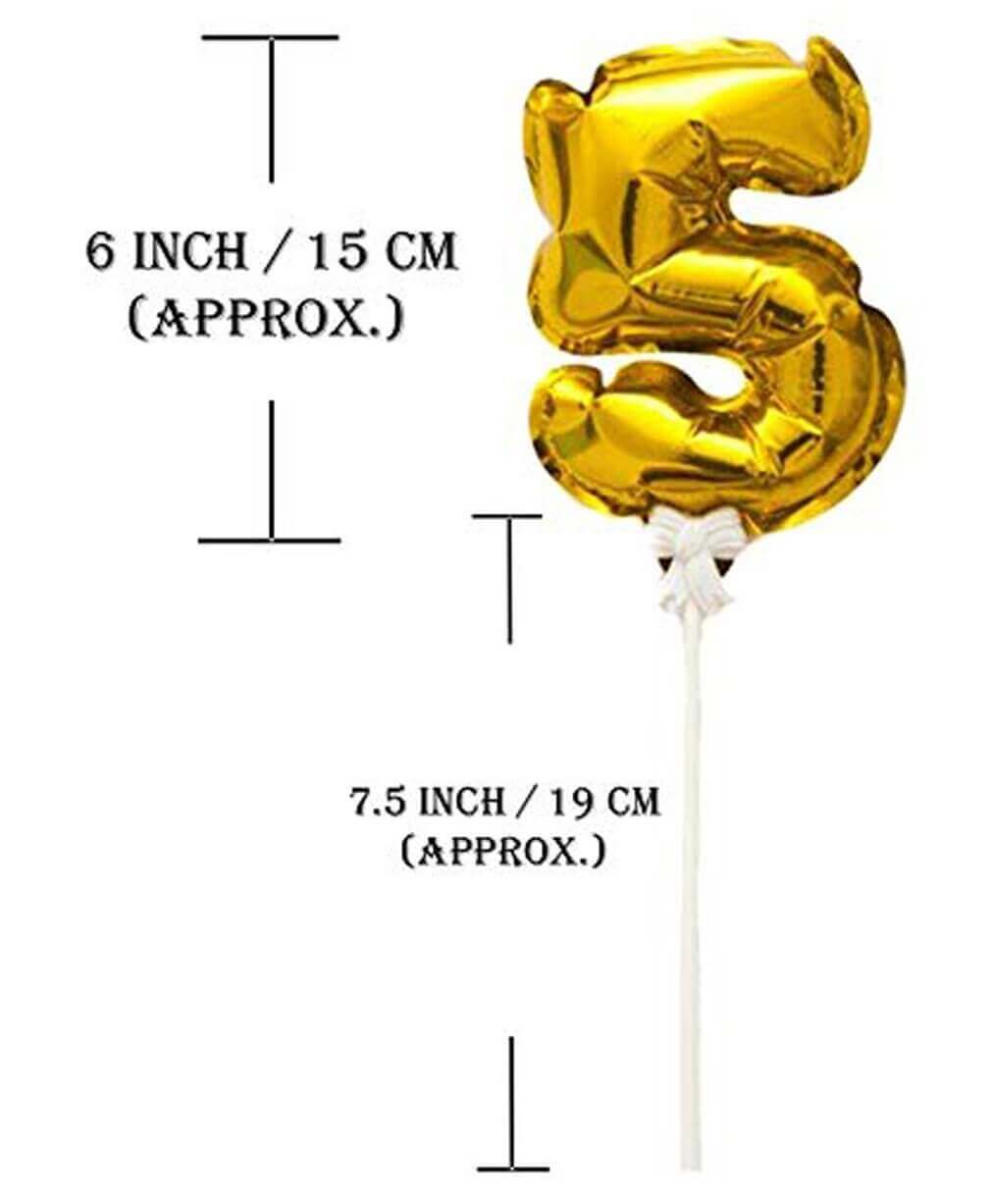 Numerical 5 Cake Topper Self Inflating Balloons 6"