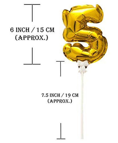 Numerical 5 Cake Topper Self Inflating Balloons 6"