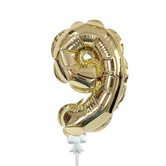 Numerical 9 Cake Topper Self Inflating Balloons 6"