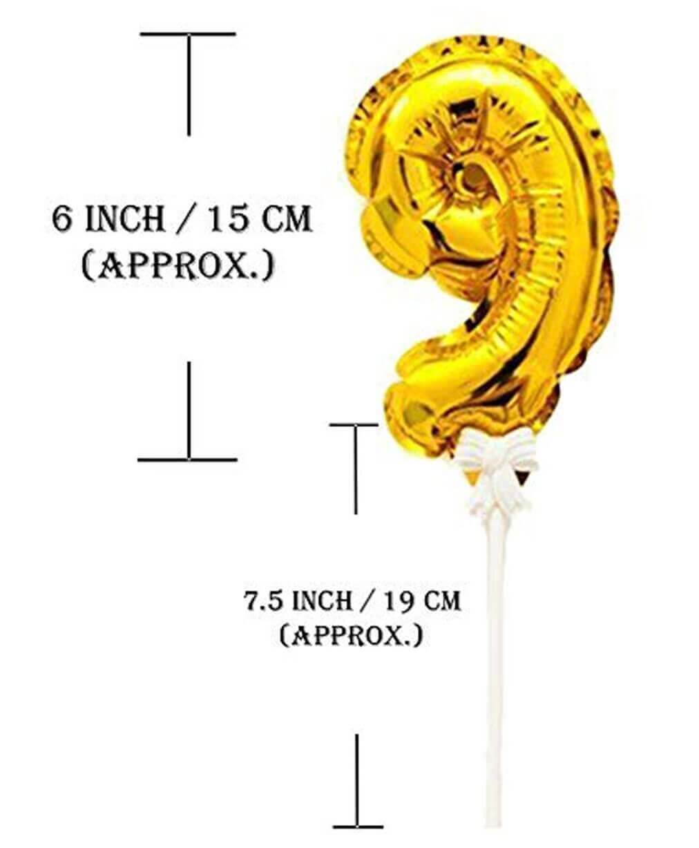 Numerical 9 Cake Topper Self Inflating Balloons 6"