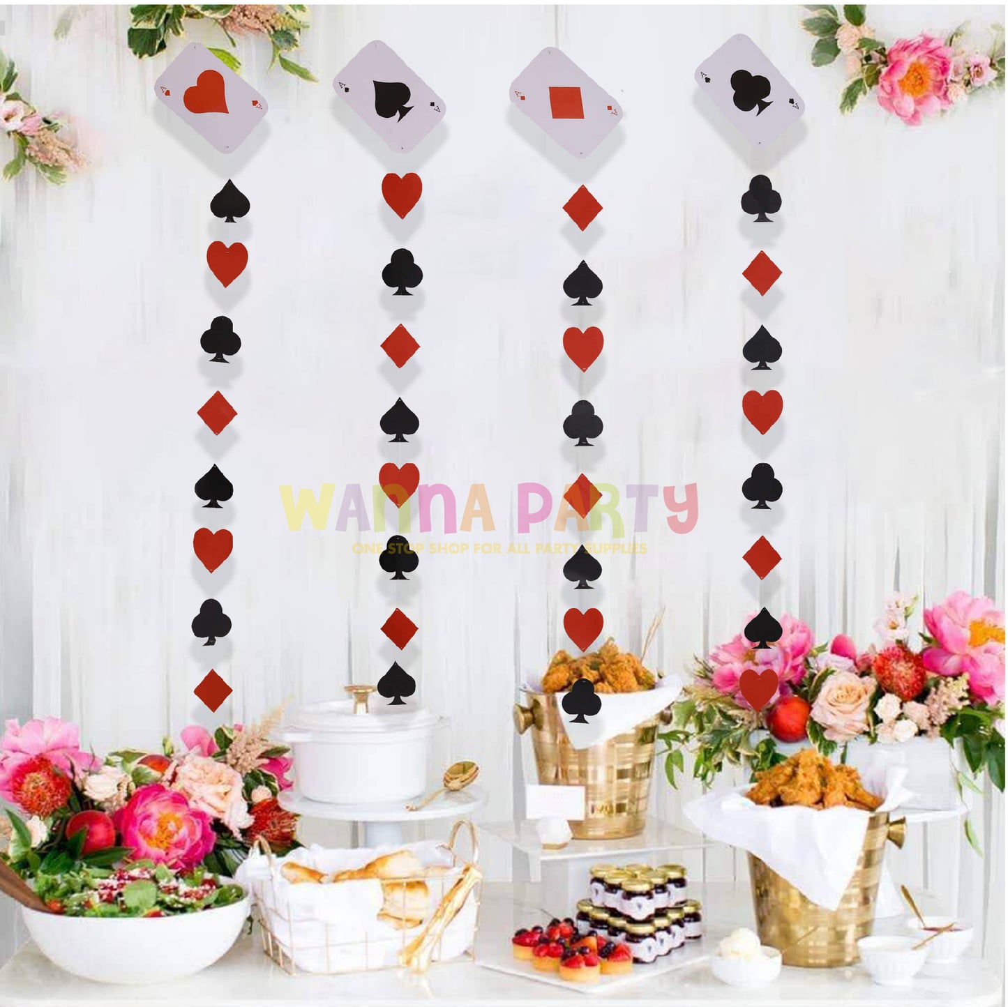 Card Party Hanging Decoration - 4PC