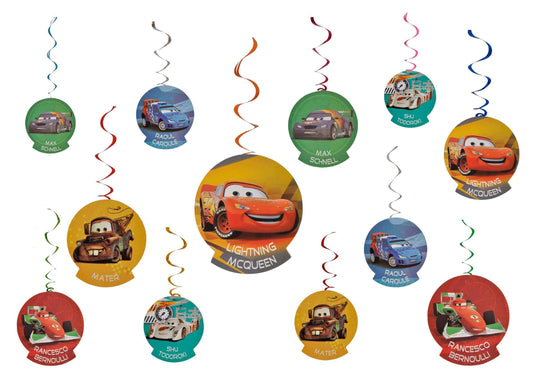 Mcqueen Cars Swirl Decoration - 12PC