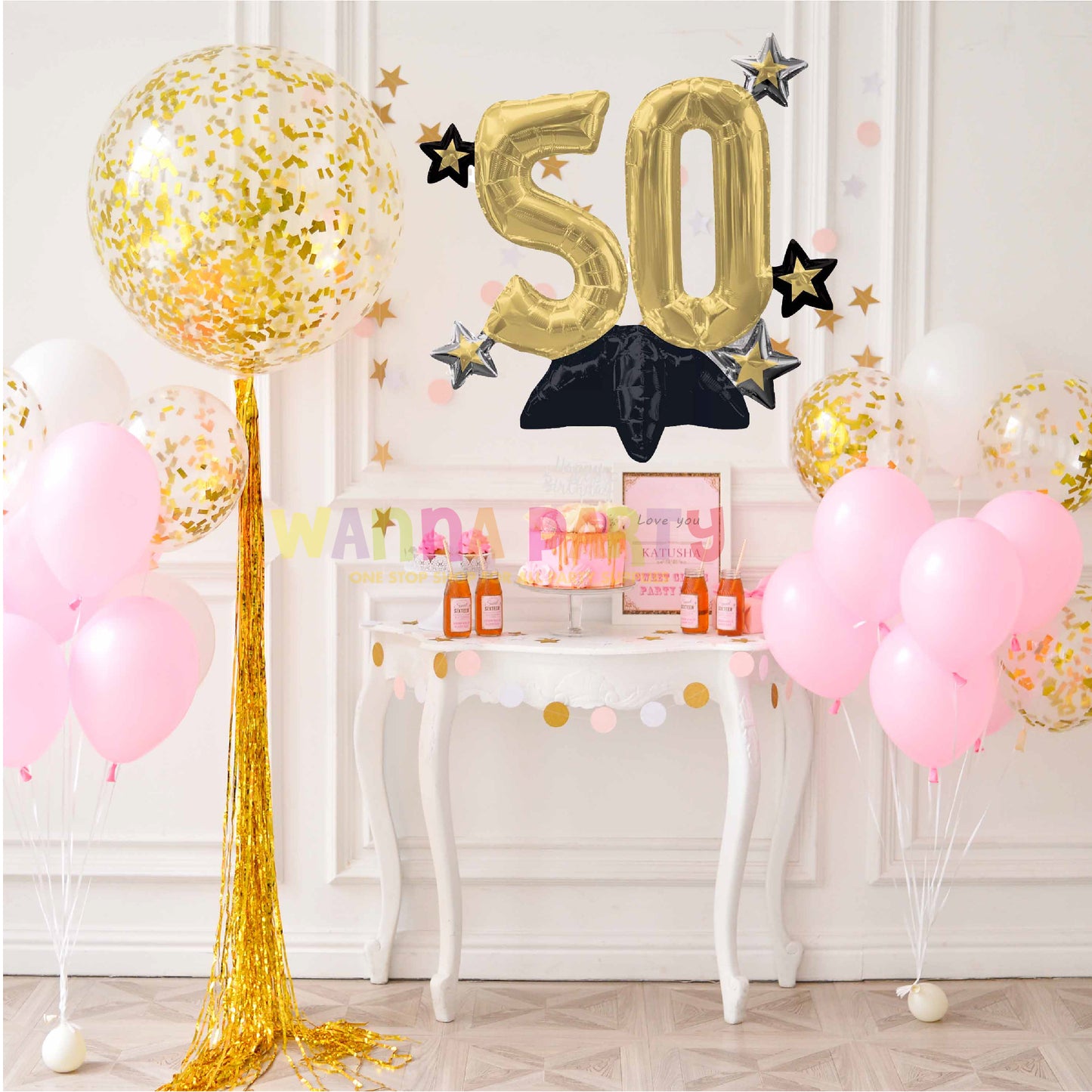 Celebrating 50th Birthday Balloon Centerpiece 21"