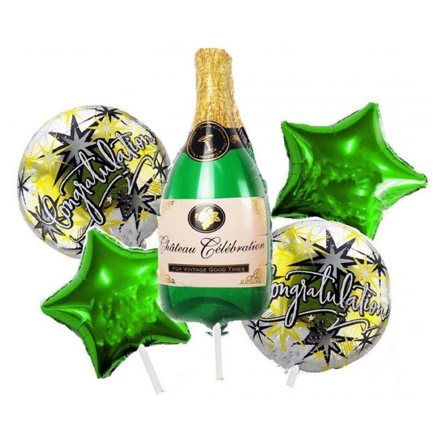 Champagne & Congrats Foil Balloon Set - 5PC