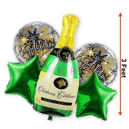 Champagne & Congrats Foil Balloon Set - 5PC