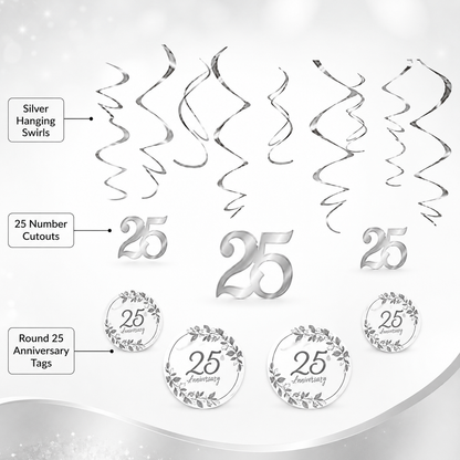 25th Anniversary Swirl Decorations
