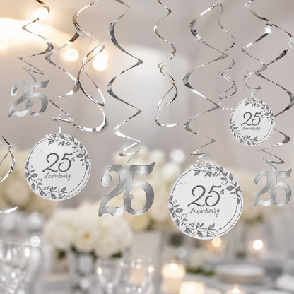 25th Anniversary Swirl Decorations