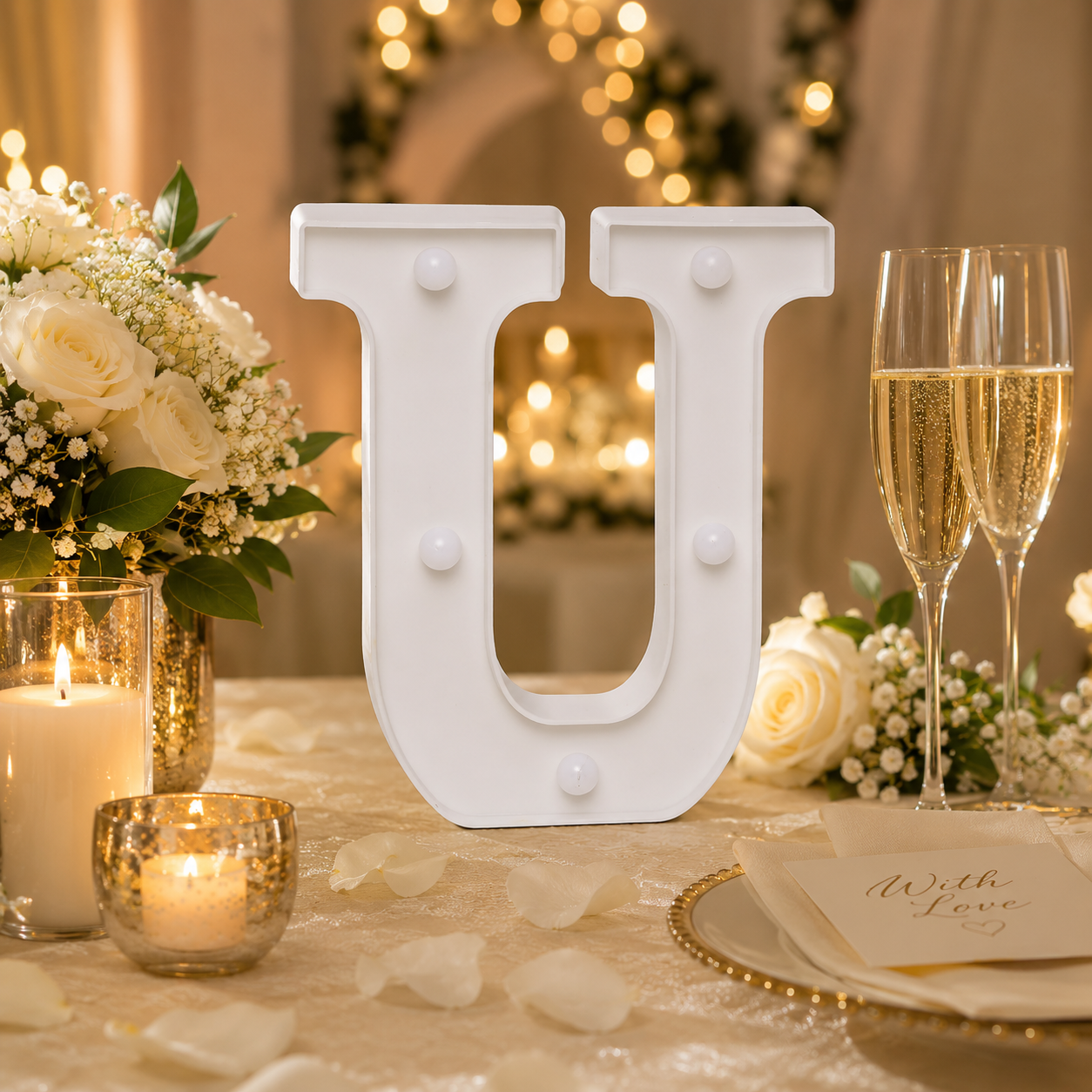 LED Marquee Letter U Lights