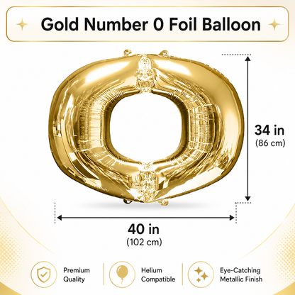 Alphabet O Gold Party Foil Balloon
