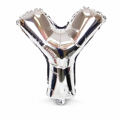 Silver Letter Y Foil Balloon, Metallic Alphabet Balloon
