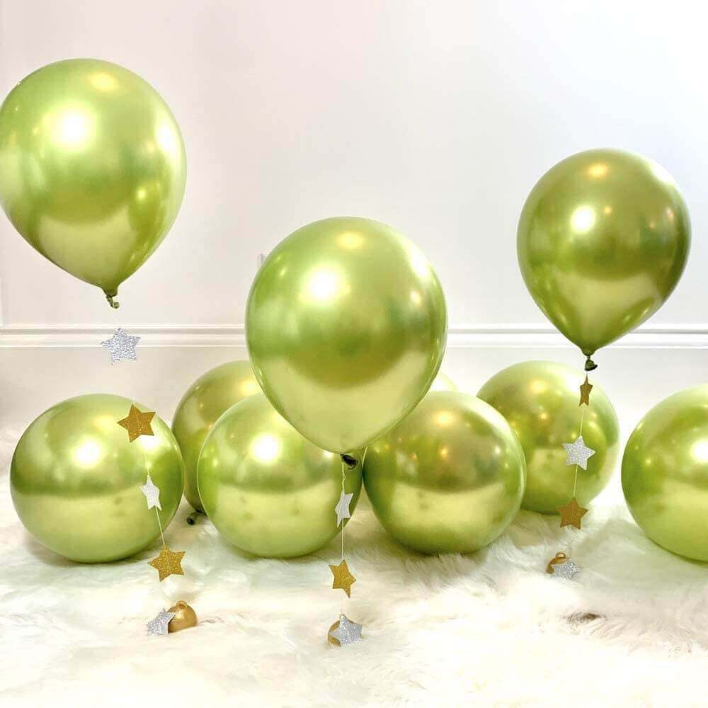 5" Chrome Green Balloon - 100PC