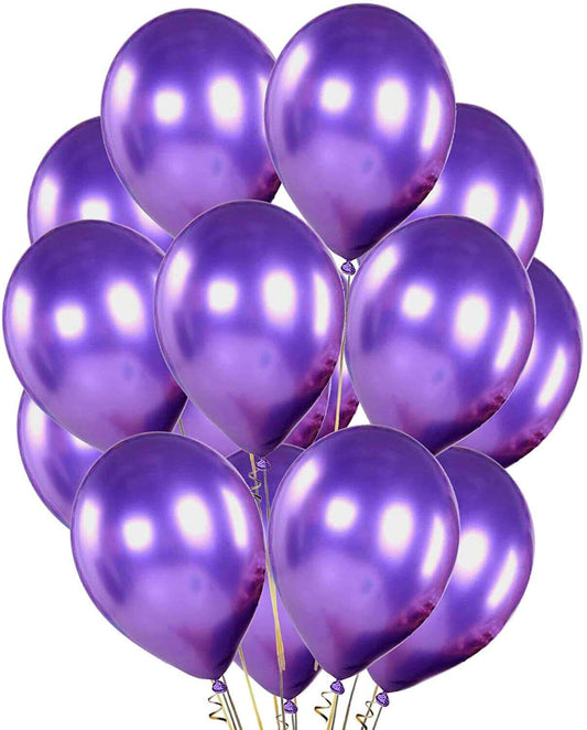 9" Chrome Purple Balloons - 20PC