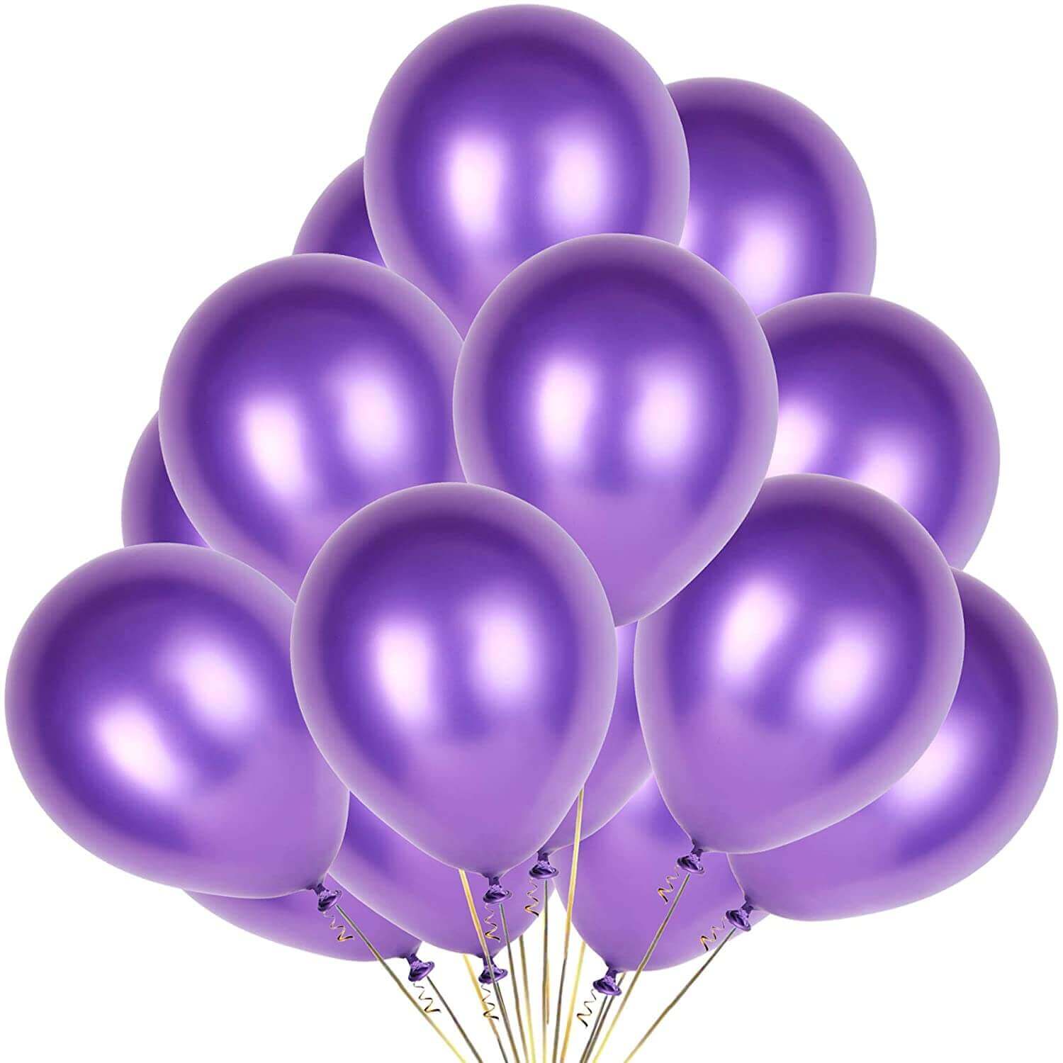 9" Chrome Purple Balloons - 20PC