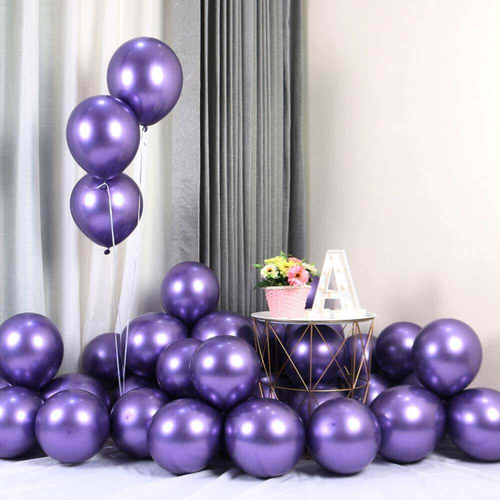 9" Chrome Purple Balloons - 20PC