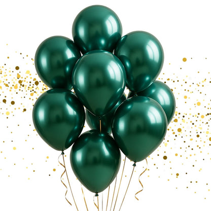 Chrome Green Rubber / Latex Balloon - Helium Quality - 12 inches - 10PC