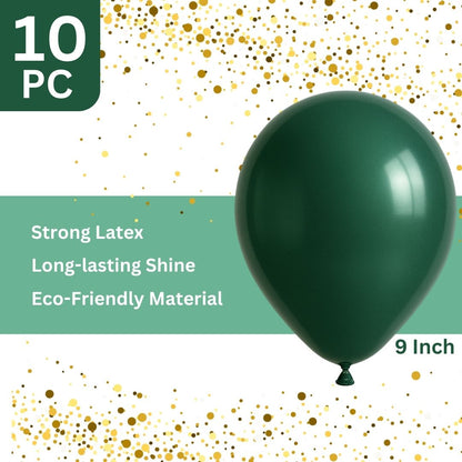 Chrome Green Rubber / Latex Balloon - Helium Quality - 12 inches - 10PC