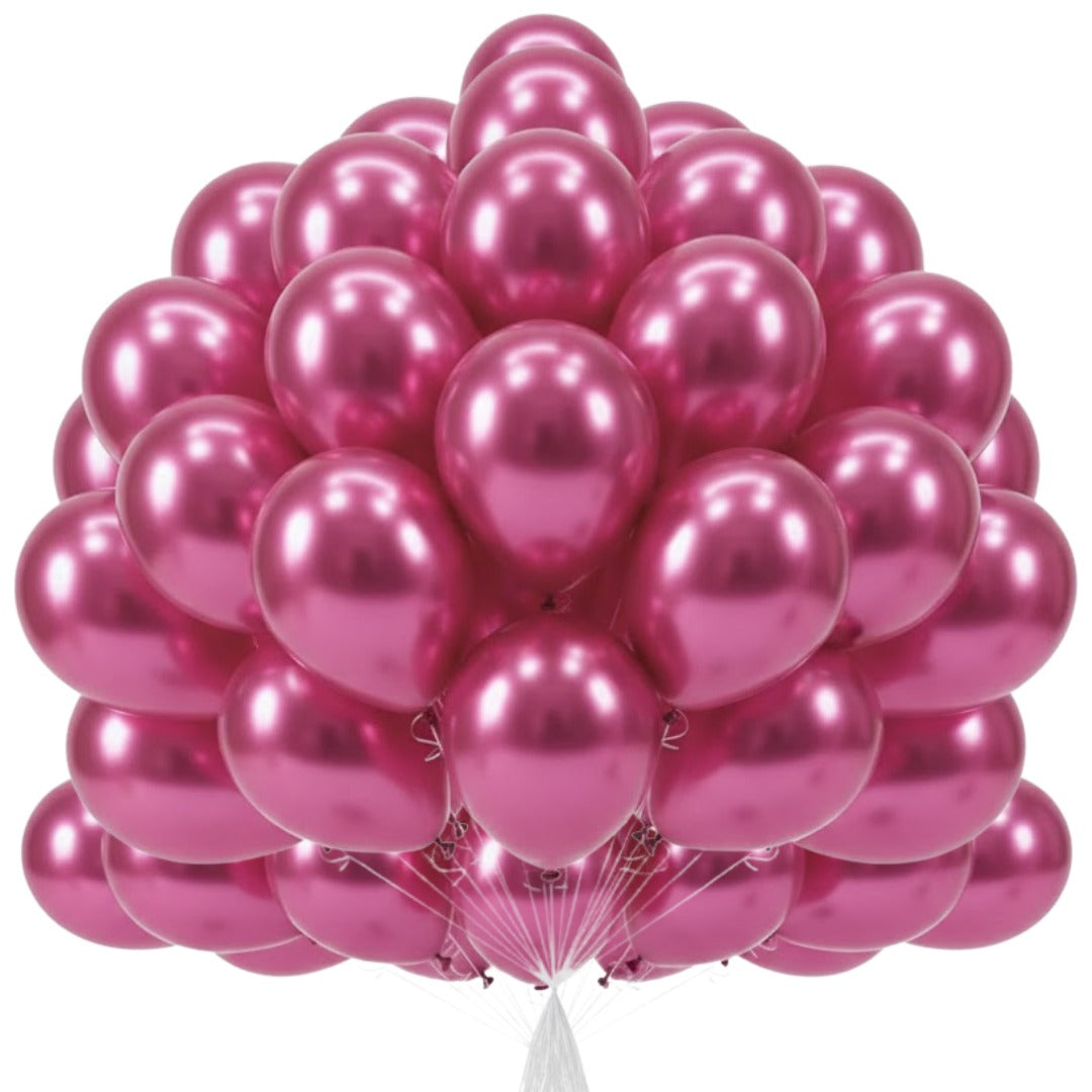 Chrome Hot Pink Premium Latex Balloons 10" - 20PC