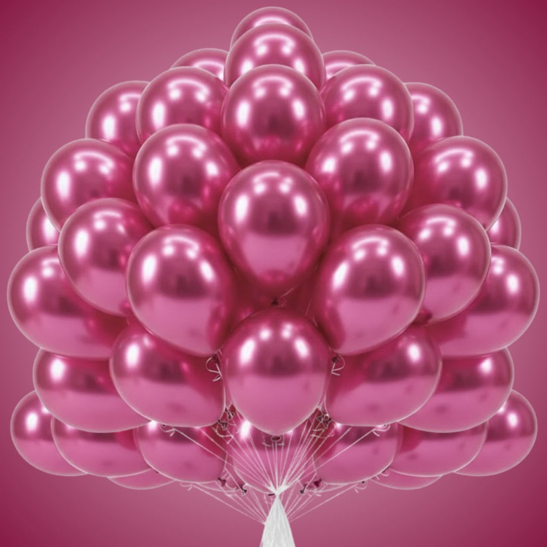 Chrome Hot Pink Premium Latex Balloons 10" - 20PC