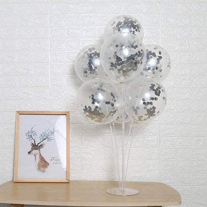 Wanna Party Transparent Balloons with Silver Confetti 12" - 5 Pieces