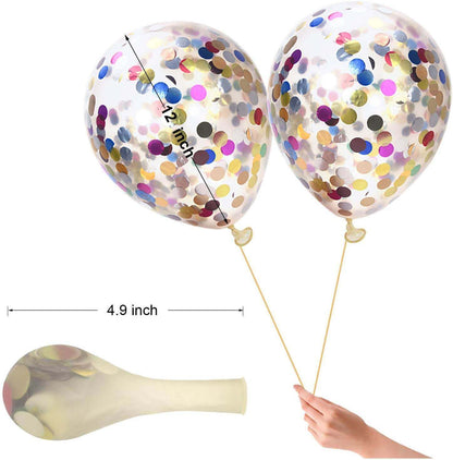 Transparent Balloons with Multicolour Confetti 12" - 5PC