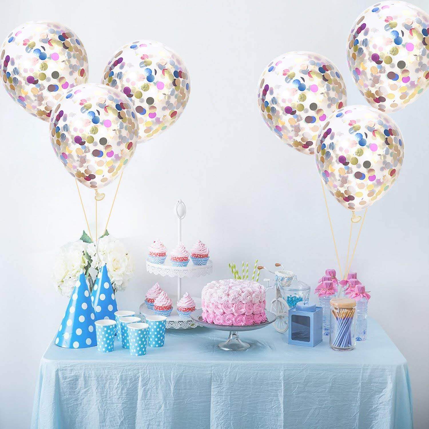 Transparent Balloons with Multicolour Confetti 12" - 5PC