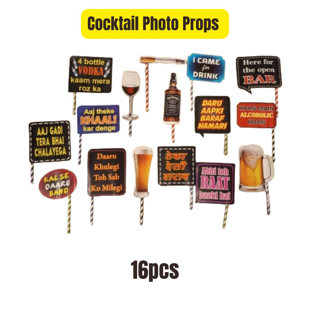 Cocktail Photo Props - 16PC