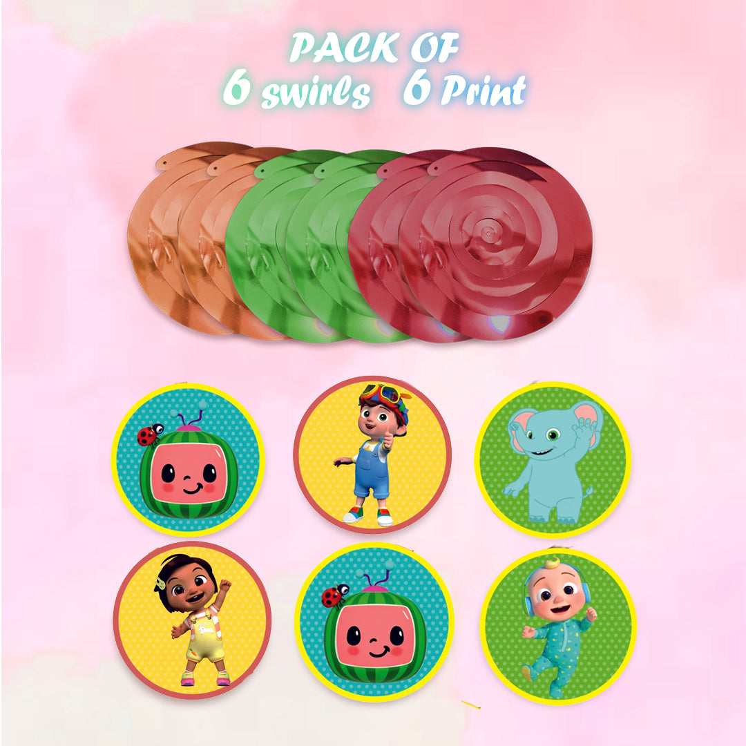 Coco Melon Swirl Decor - 12PC