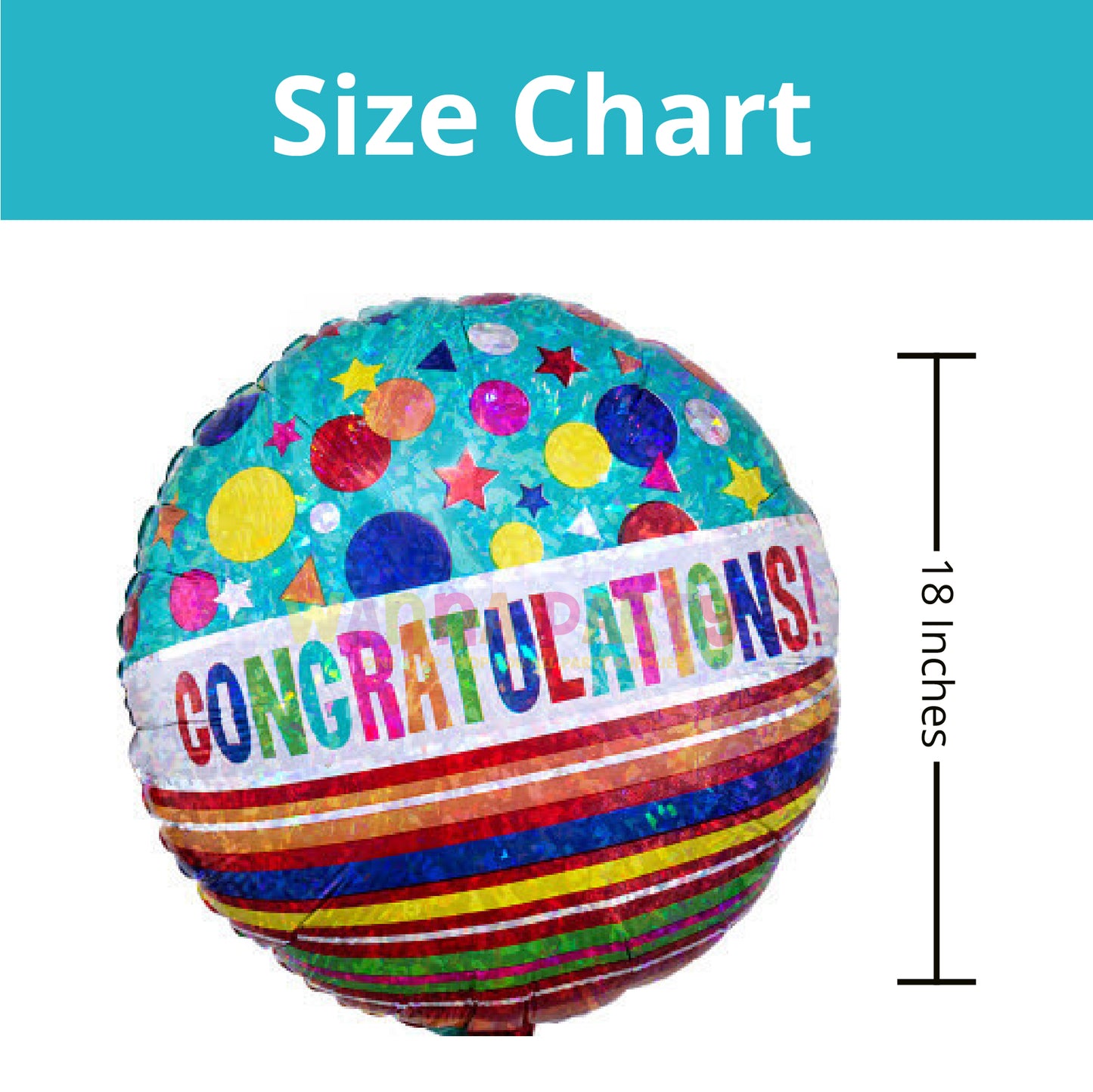 Congrtulations Hologrpahic Sparkle Balloon 18" S55