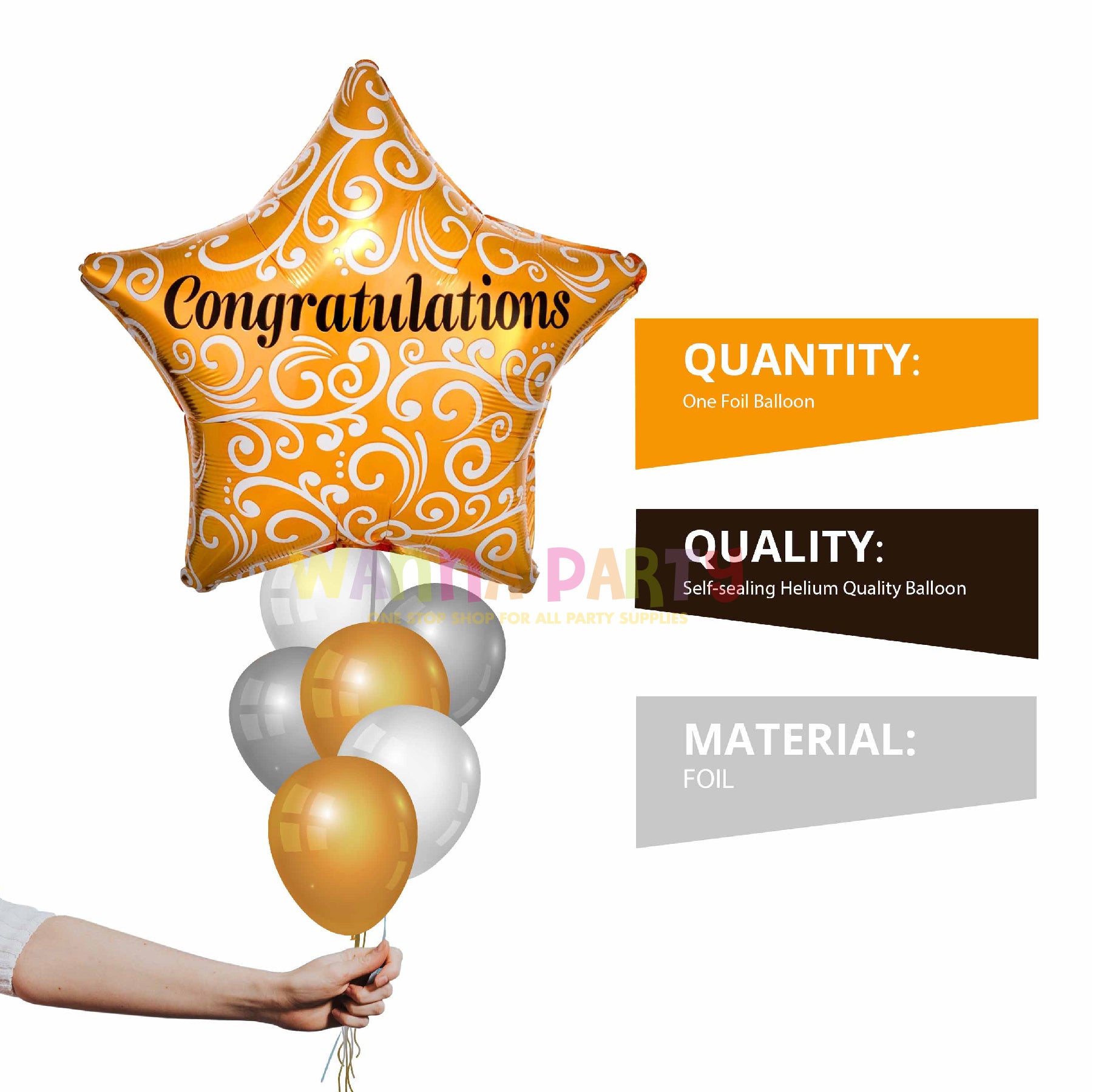 Congratulations Star Shaped Balloon 18"