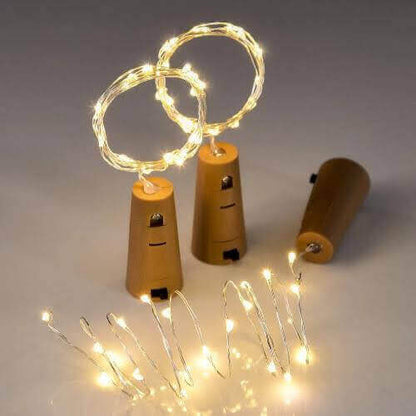 Copper Wire Fairy LED String Lights with Bottle Co