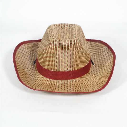 Cowboy Beach Hat with Red Ribbon