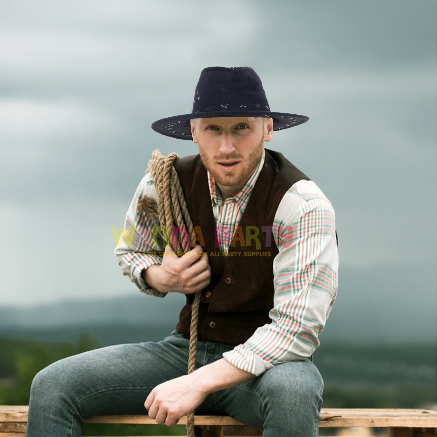 Cowboy Hat Velvet Black