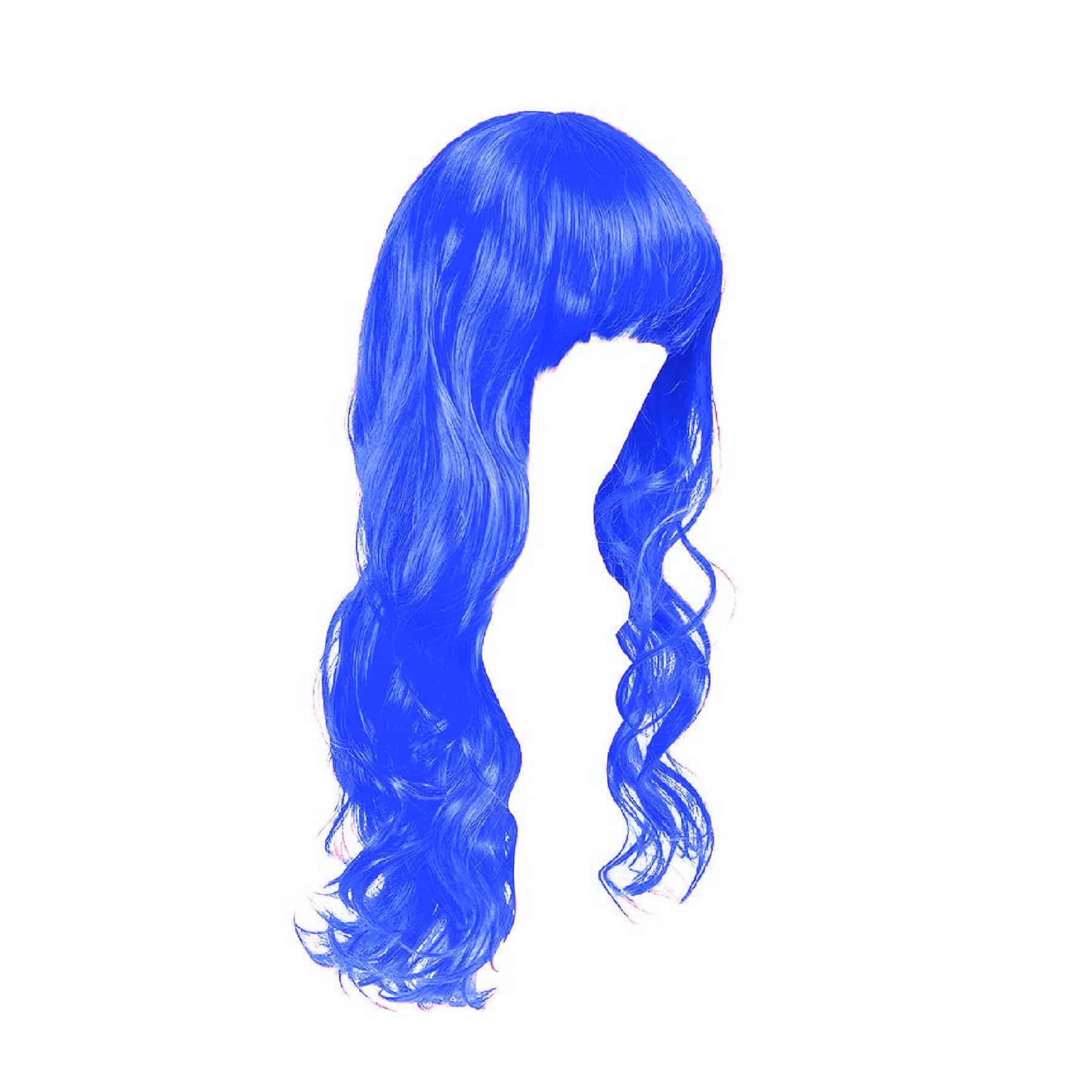 Curly Wigs Long Blue