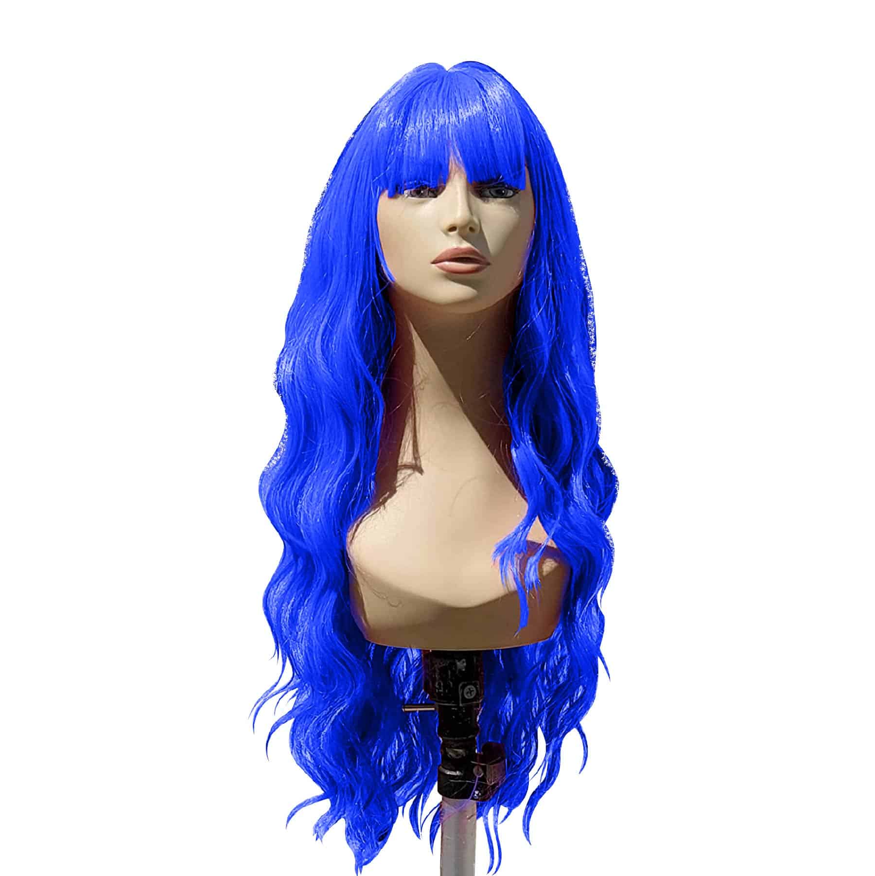 Curly Wigs Long Blue