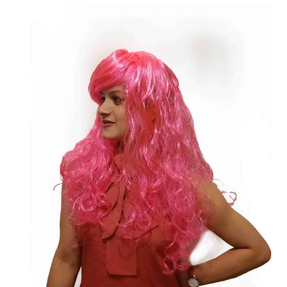 Curly Wigs Long Pink