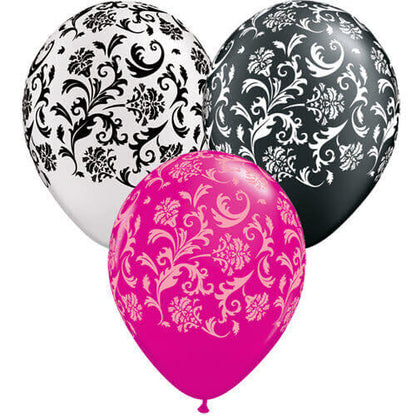 Damask Print Latex Balloons