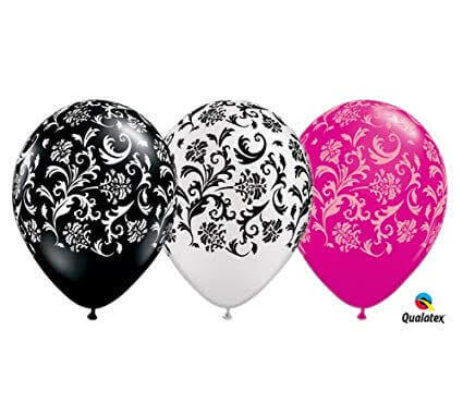 Damask Print Latex Balloons