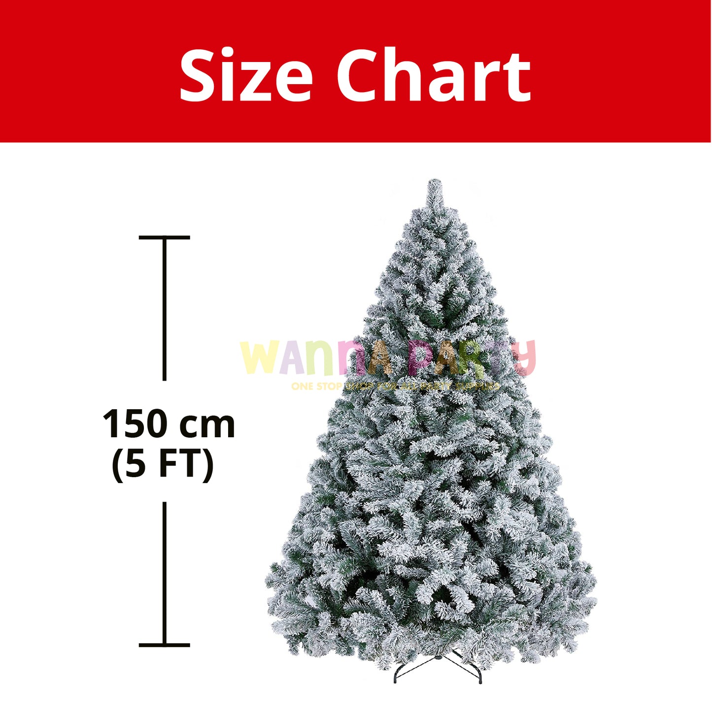 Dense Snowy Charismas Tree with 600 Leaves - 5FT