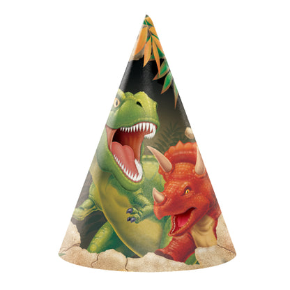 Dinosaur Blast Birthday Hats - 8PC