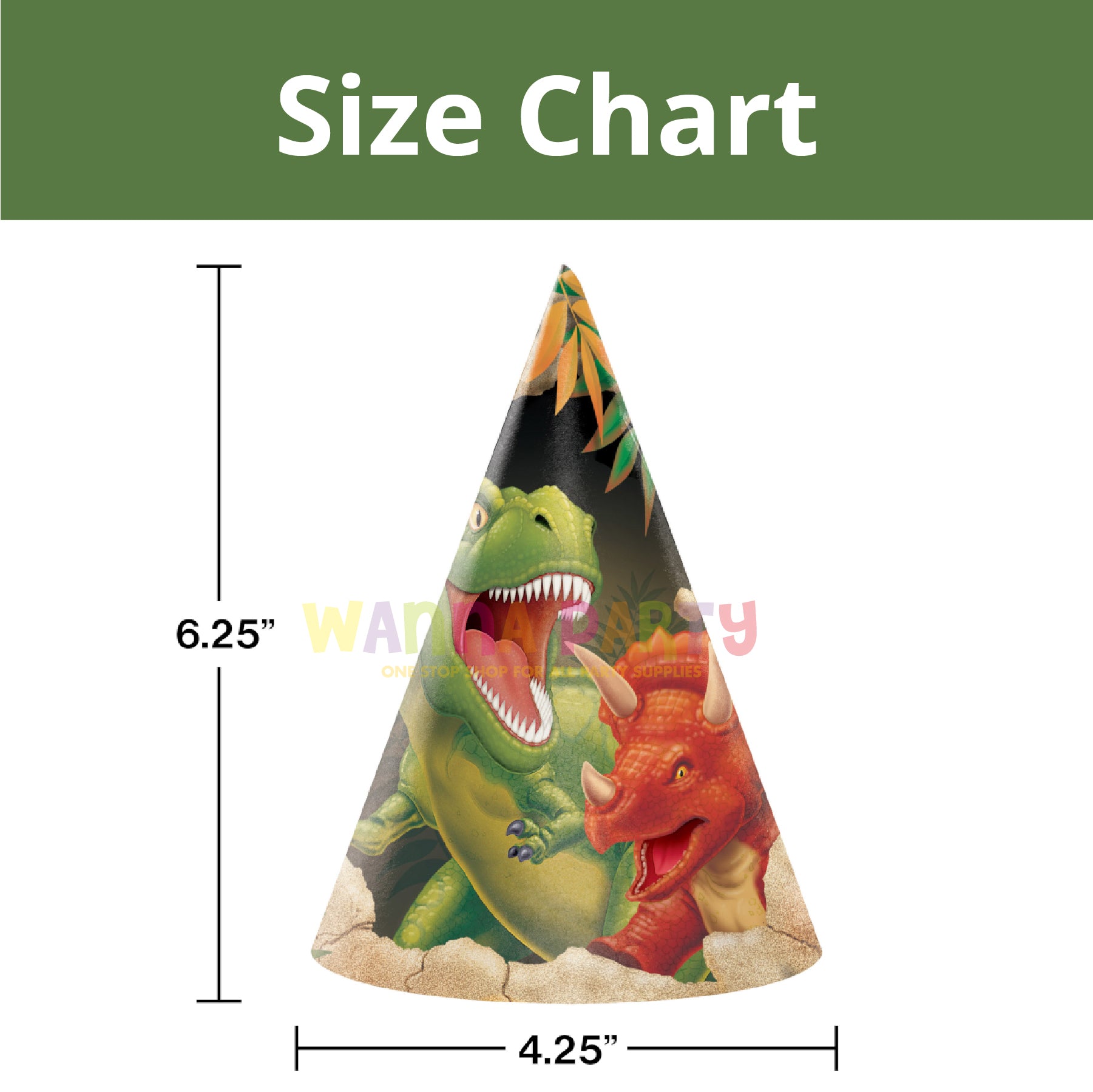 Dinosaur Blast Birthday Hats - 8PC