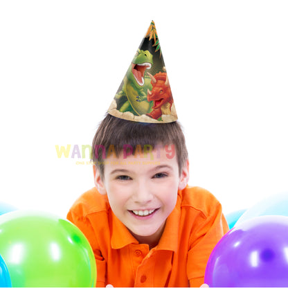 Dinosaur Blast Birthday Hats - 8PC