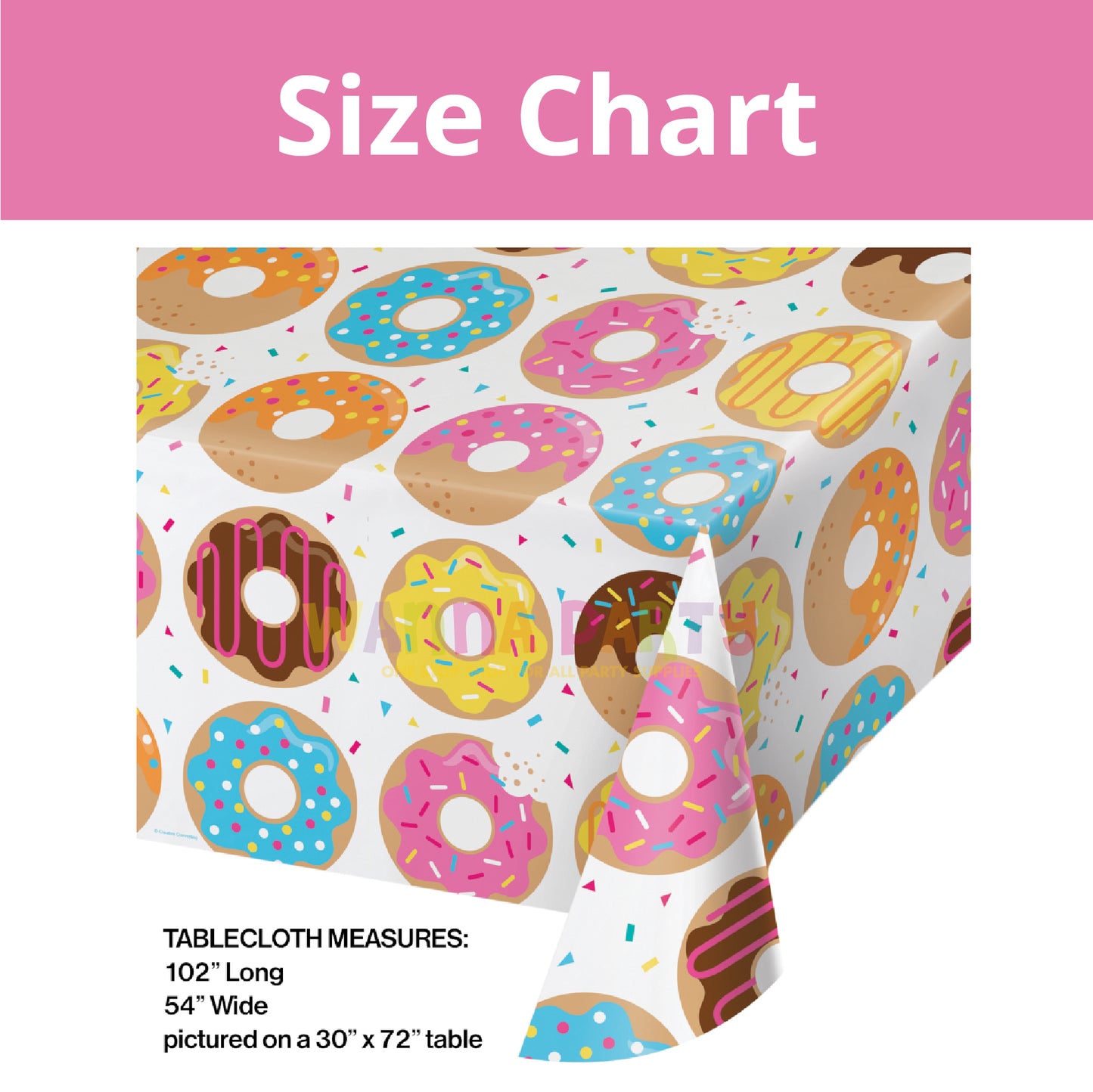 Donut Time Pl. Tablecover 54 x 102"