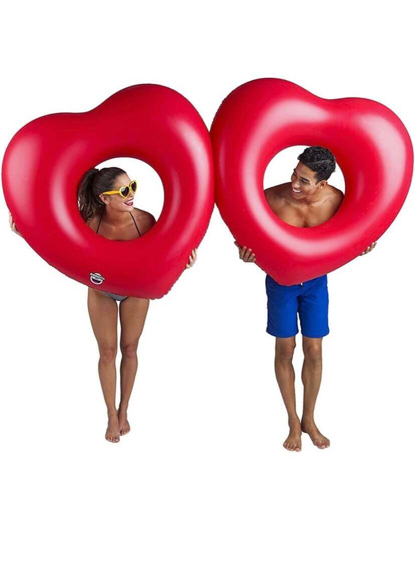 Inflatable Giant Double Heart Pool Float Swimming Pool Parties